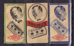 "SOUPLEX" Razor Blade Old Vintage 3 WRAPPERS (see Sales Conditions) - Lamette Da Barba