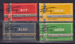"ZWILLING J.A. HENCKELS" Razor Blade Old Vintage 4 WRAPPERS (see Sales Conditions) - Lamette Da Barba