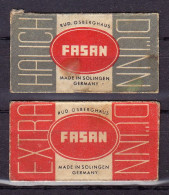 "FASAN" Razor Blade Old Vintage 2 WRAPPERS (see Sales Conditions) - Lamette Da Barba