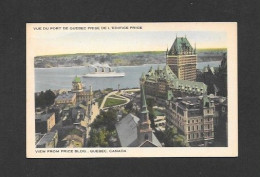 Québec - Québec Cité - C.P.A. Château Frontenac Vue Du Port De Québec Prise De L'édifice Price  Par La Librairie Garneau - Québec - Château Frontenac