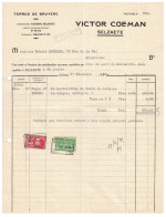 Facture 1930 Selzaete ( Zelzate) Victor Coeman Terres De Bruyères   TP Fiscaux - Ambachten