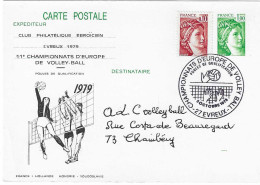 1979 Championnats D'Europe De Volley Ball Féminins: Site D'Evreux (poule C) Entier Postal - Volley-Ball