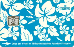 FR. POLYNESIA : FP017B  30 Motif Pareo, S. Millecamps 1993 (blue) ( Batch: C42100730) USED - Polynésie Française