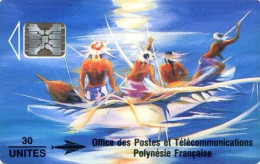 FR. POLYNESIA : FP012A1  30 Polynesie, Soleil Levant GLOSSY/SHINY ( Batch: 00232) USED - Polynésie Française