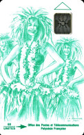 FR. POLYNESIA : FP008C  60 Vahine Green ( Batch: 40229) USED - Polynésie Française