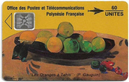 FR. POLYNESIA : FP005B2.V1  60 Les Oranges A Tahiti, P. Gauguin (inv. 8) ( Batch: 32087 (8 INVERTED)) USED - Polynésie Française