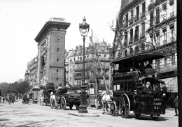 Paris Grands Boulevards Bus Avec Chevaux Début De Siècle Format 13/18 - Automobile