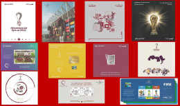 All 11 New Stamp Issue Bulletin / Technical Details Brochure - QATAR 2022 FIFA World Cup Soccer Football - VERY RARE - 2022 – Qatar