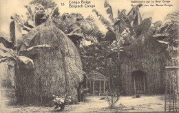 CONGO BELGE - Habitations Sur Le Haut Congo - Carte Postale Ancienne - Congo Belga