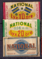 "NATIONAL" Razor Blade Old Vintage 3 WRAPPERS (see Sales Conditions) - Lamette Da Barba