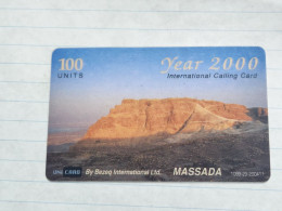 ISRAEL-(BEZ-PRE-0004)-year 2000-MASSADA-bezeq International-(640)-(cod Inclosed)-(100units)-(31.12.00)-mint Card - Israele