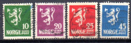 Norvége: Yvert N° 97/100 - Oblitérés