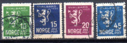 Norvége: Yvert N° 108/111 - Oblitérés