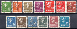 Norvége: Yvert N° 112/123 - Oblitérés