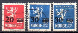 Norvége: Yvert N° 124/126 - Oblitérés