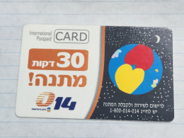 ISRAEL(BZI-GLO-0002)-international Postpaid Card-(646)(30min-FREE)(6/2004)-good Card - Israele