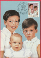 Carte Maximum - Luxembourg (29-3-1988) - Les Princes Guillaume, Félix Et Louis (Recto-Verso) - Cartoline Maximum