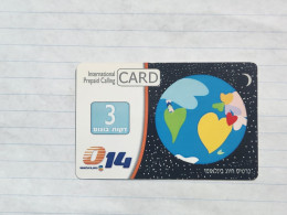 ISRAEL(BZI-GLO-0010D)-GLOBLE 3 Min-Bezeq,international-(653)(837400924024)(30.04.2004)-used Card - Israele