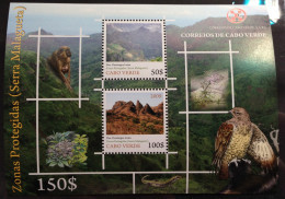 Cabo Verde 2009 - Block Sheetlet Bloc Fauna Flora Zona Protegidas Serra Malagueta Birds Of Prey Rapaces Raubvögel  MNH - Cap Vert