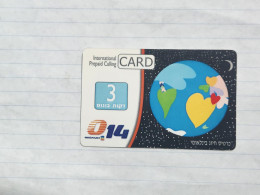 ISRAEL(BZI-GLO-0010J)-GLOBLE 3 Min-Bezeq,international-(657)(946591320992)(30.10.2004)-used Card - Israele