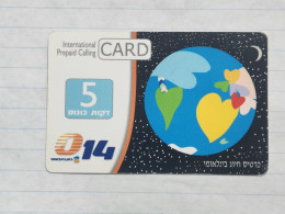 ISRAEL(BZI-GLO-0012G)-GLOBLE 5 Min-Bezeq,international-(663)(20686780319)(31.12.2007)-used Card - Israele
