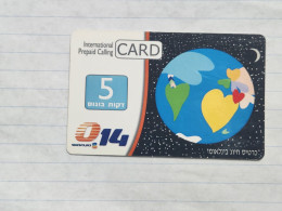 ISRAEL(BZI-GLO-0012G)-GLOBLE 5 Min-Bezeq,international-(664)(14663690299)(31.12.2007)-used Card - Israele