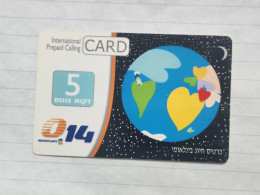 ISRAEL(BZI-GLO-0012N)-GLOBLE 5 Min-Bezeq,international-(673)(014307510601)(31.08.2008)-used Card - Israele