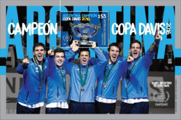 ARGENTINA - AÑO 2017 - Tenis. Argentina Campeón De La Copa Davis. Hojita Bloque - MNH - Nuevos