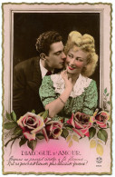 FRENCH 1930s FASHION : ROMANTIC COUPLE WITH ROSES - DIALOGUE D'AMOUR - Mode