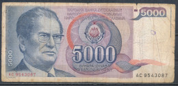 °°° JUGOSLAVIA 5000 DINARA 1985 °°° - Yugoslavia