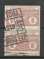 FINLAND FINNLAND 1924-1949 Railway Packet Stamp As Pair O - Colis Postaux