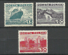 POLEN Poland 1935-1937 Michel 303- 304 & 306 * NB! Some Thin Spots! - Unused Stamps