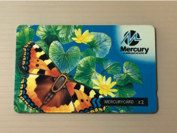 UK United Kingdom - British MercuryCard Phonecard - Butterfly - Set Of 1 Used Card - [ 4] Mercury Communications & Paytelco