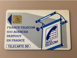 France Telecom Chip Telecarte Phonecard - 600 Agences Partout En France - Set Of 1 Used Card - Autres & Non Classés