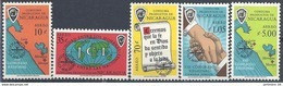 1962 NICARAGUA   PA 475-79 ** Paludisme, Main, Carte, Surchargé - Nicaragua