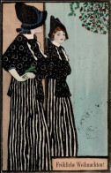Jugendstil Frau Vorm Spiegel Weihnachten 1916 I- Noel Art Nouveau - Unclassified