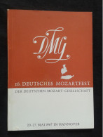 MOZARTFEST FESTIVAL 1967 HANNOVER MOZART DEUTSCHES MOZARTFEST PROGRAM PROGRAMME - Programmes