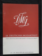 MOZARTFEST FESTIVAL 1970 AUGSBURG MOZART DEUTSCHES MOZARTFEST PROGRAM PROGRAMME - Programmes