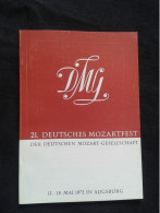 MOZARTFEST FESTIVAL 1972 AUGSBURG MOZART DEUTSCHES MOZARTFEST PROGRAM PROGRAMME - Programmes