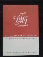 MOZARTFEST FESTIVAL 1975 SCHWETZINGEN MOZART DEUTSCHES MOZARTFEST PROGRAM PROGRAMME - Programmes