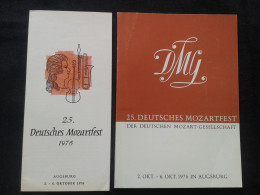 MOZARTFEST FESTIVAL 1976 AUGSBURG MOZART DEUTSCHES MOZARTFEST PROGRAM PROGRAMME - Programmes