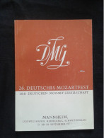 MOZARTFEST FESTIVAL 1977 MANNHEIM MOZART DEUTSCHES MOZARTFEST PROGRAM PROGRAMME - Programmes