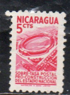 NICARAGUA 1952 POSTAL TAX STAMPS STADIUM MANAGUA AMATEUR BASEBALL 5c USED USATO OBLITERE' - Nicaragua