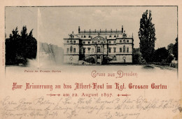 Anlass-Karte AK Dresden Albert-Fest Mit Entsprechendem Sonderstempel 1897 I-II - Exhibitions