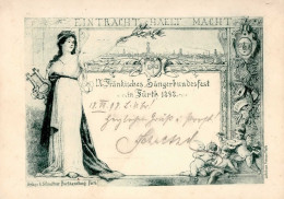 Anlass-Karte AK Fürth 9. Fränkisches Sängerbundesfest Mit Entsprechendem Sonderstempel 1898 II (Ecken Rund) - Exhibitions