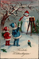 Schneemann Personifiziert Fotoapparat Kind Weihnachten I- Noel Caméra - Other & Unclassified