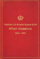 Buch WK I Offizier-Stammlisten 1803-1903 Des 1. Badischen Leib-Grenadier-Regiments Nr. 109, Verlag Müller 1903, 146 S. I - Oorlog 1914-18