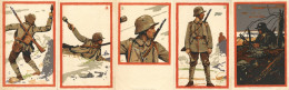 KRIEGSPROPAGANDA - MILITÄR 5 Versch. Sign. Künstlerkarten Aus 1ner-Serie I-II - Oorlog 1914-18