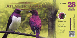 Atlantic Forest 28 Aves Dollars UNC Septembre 2016 L'étourneau Améthyste - Fictifs & Spécimens