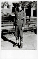 WK II HJ Foto-AK Hitlerjunge Mit Stahlhelm I-II - War 1939-45